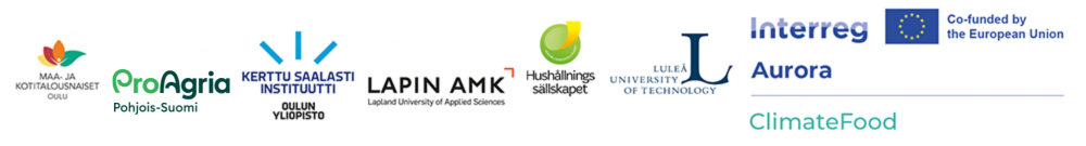 Logot: rahoittaja Interreg Aurora ja toteuttajat
