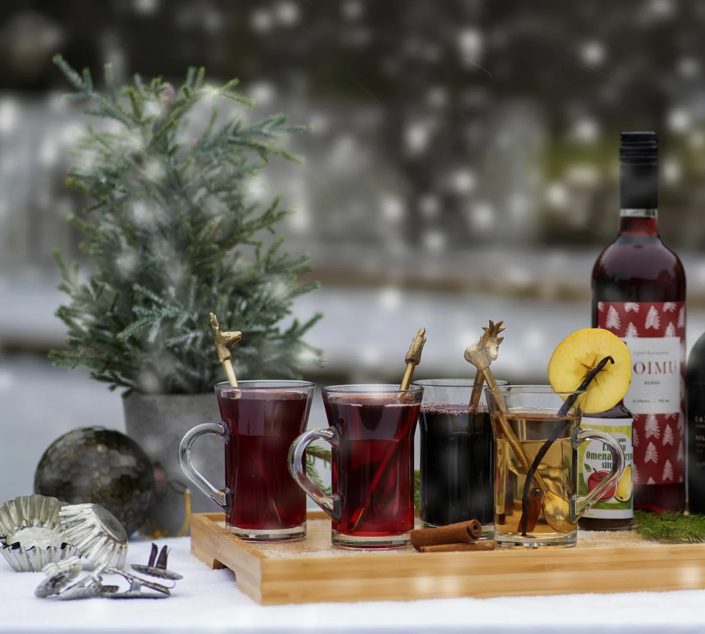 Glogitarjoilut talvisessa maisemassa kuva MKN Ita Suomi