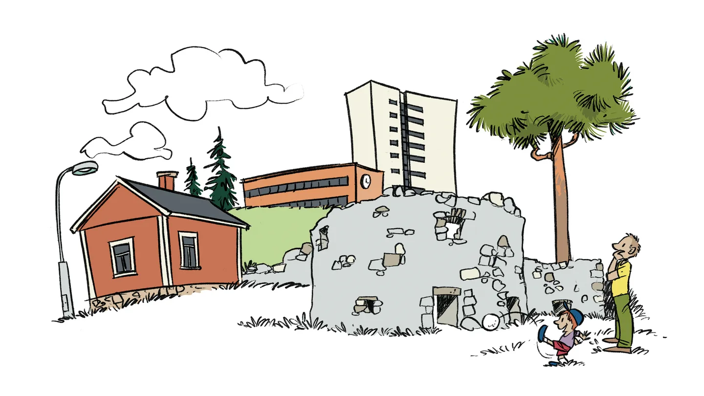 Kulttuuriymparistonhoito ideakortti Kuvittaja Pekka Rahkonen