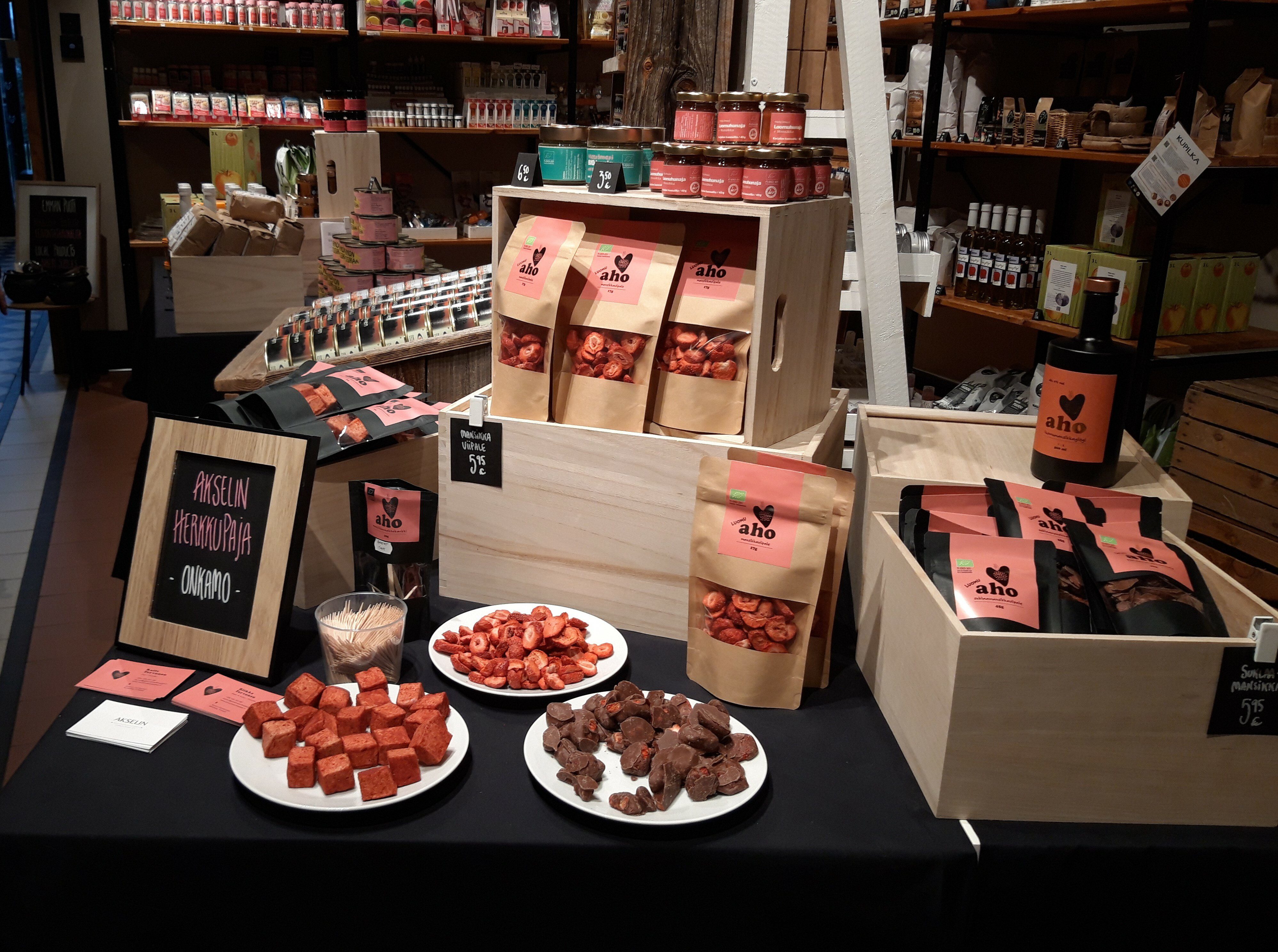 Akselin Herkkupajan tuotteita Kuva Johanna Rinnekari
