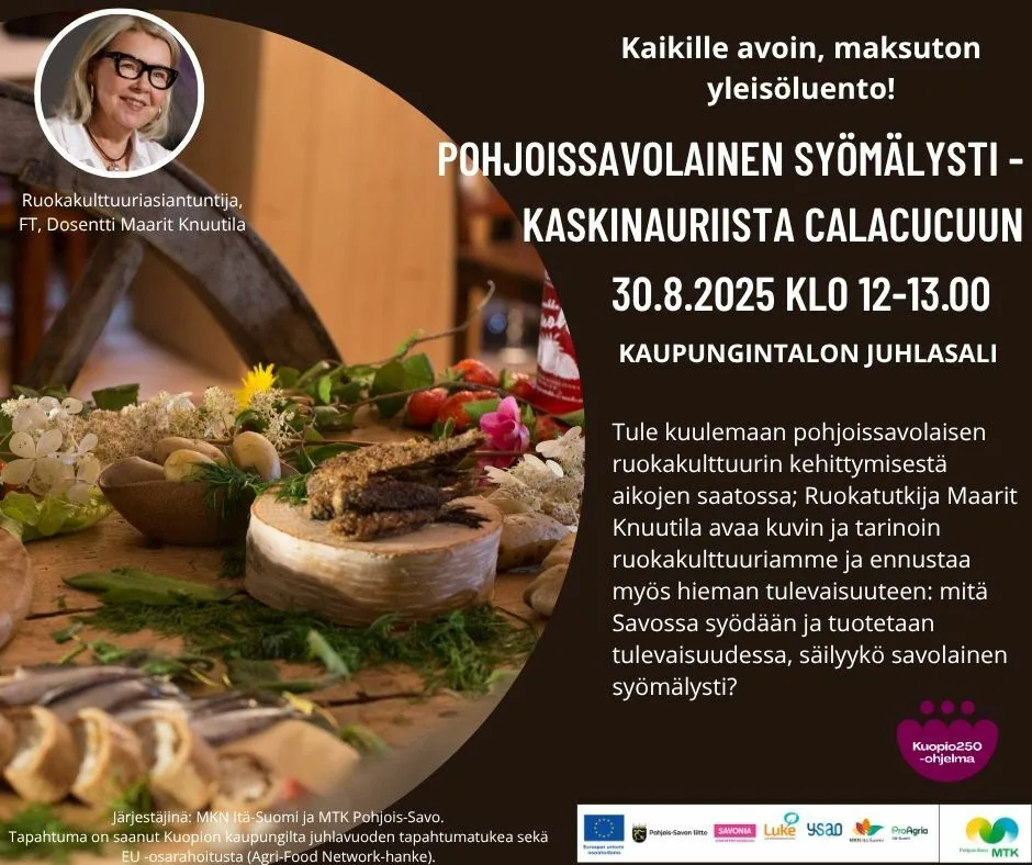 Pohjoissavolainen syomalysti kaskinauriista calacucuun ilmokuva