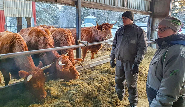 Antti Valtokari haluaa hakea tietoa ja tutustua myös toisten tilojen hyviin käytäntöihin lähellä ja kauempana. Sanna Suomelan kanssa on käyty tuotantoon ja tilakokonaisuuteen liittyviä pohdintoja.